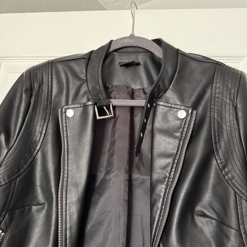 City Chic Black Leather Jacket - Picture 3 of 6